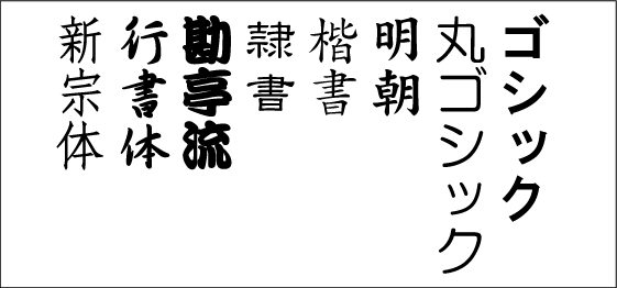 社名印刷の書体